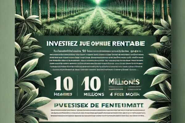 Plantation* *d'hévéa* de *10 hectares*